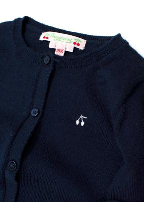 Bonpoint Kids Navy Wool Cardigan 8