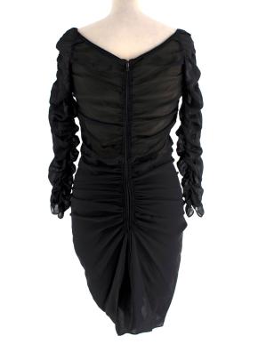 Isabel Marant Black Chiffon Ruched Mini Dress 2