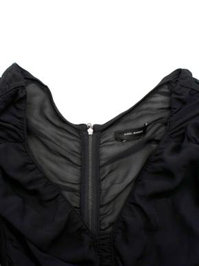 Isabel Marant Black Chiffon Ruched Mini Dress 4