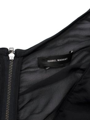 Isabel Marant Black Chiffon Ruched Mini Dress 7