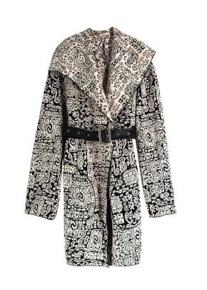 Celine Black and White Cotton Blend Coat 2