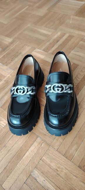 Gucci Black Leather Loafers 7