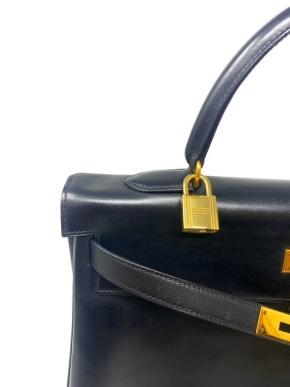Hermes 1995 Black Box Leather Kelly 35 12