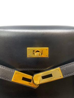 Hermes 1995 Black Box Leather Kelly 35 6