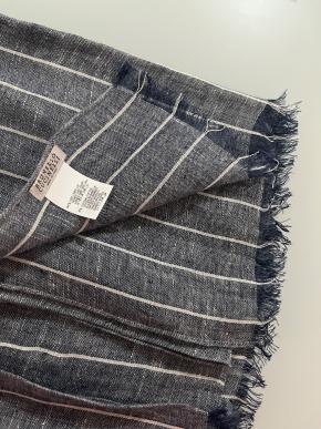 Brunello Cucinelli Striped Linen Amd Cotton Scarf 13
