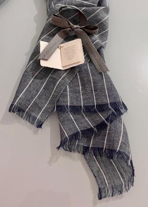 Brunello Cucinelli Striped Linen Amd Cotton Scarf 7