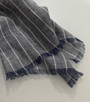 Brunello Cucinelli Striped Linen Amd Cotton Scarf 8