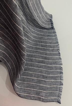 Brunello Cucinelli Striped Linen Amd Cotton Scarf 11