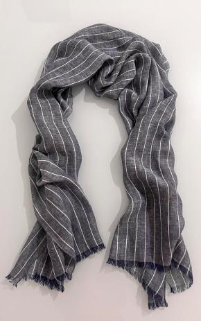 Brunello Cucinelli Striped Linen Amd Cotton Scarf 3