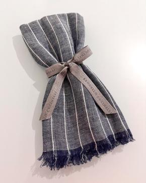 Brunello Cucinelli Striped Linen Amd Cotton Scarf 2