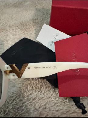 Valentino Cream Hexagonal Sunglasses 3