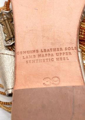 Anna Trzebinski Beaded Gladiator Nappa Leather Flat Sandals 8