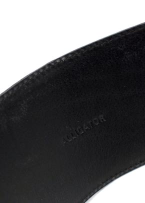 Ralph Lauren Black Alligator Double Buckle Waist Belt Small 3