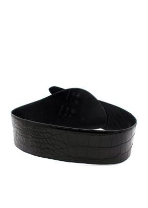 Ralph Lauren Black Alligator Double Buckle Waist Belt Small 7