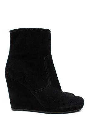 Prada Black Suede Wedge Ankle Boot 4