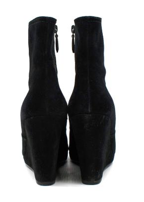Prada Black Suede Wedge Ankle Boot 2