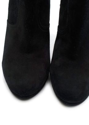 Prada Black Suede Wedge Ankle Boot 8
