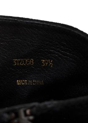 Prada Black Suede Wedge Ankle Boot 7