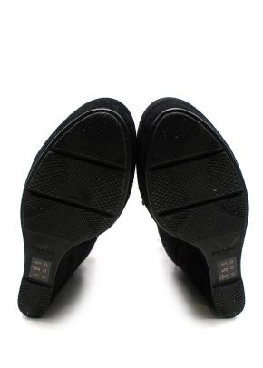 Prada Black Suede Wedge Ankle Boot 9