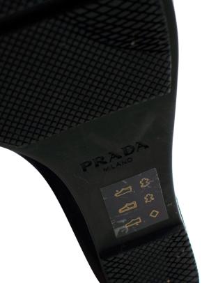 Prada Black Suede Wedge Ankle Boot 6