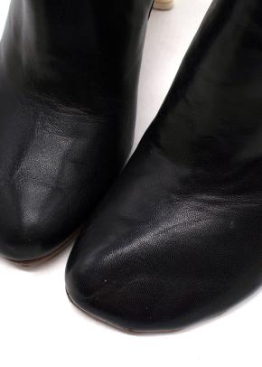 Vetements Black Leather Ankle Boots with Gold Tone Heel 4