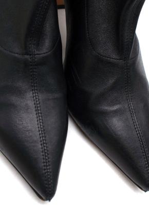 Dries Van Noted Black Leather Pointed Toe Ankle Boot 6