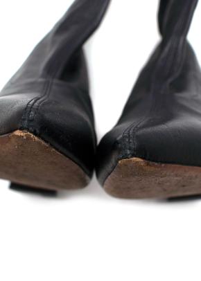 Dries Van Noted Black Leather Pointed Toe Ankle Boot 10