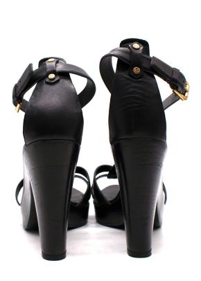 Ralph Lauren Black Wooden Platform Heels 4