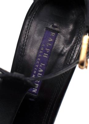 Ralph Lauren Black Wooden Platform Heels 6