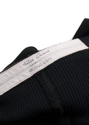 Rick Owens Black Knit Midi Skirt with Chiffon Hemline 2