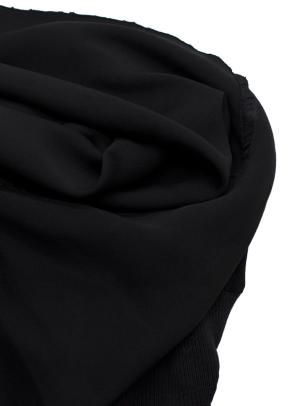 Rick Owens Black Knit Midi Skirt with Chiffon Hemline 4