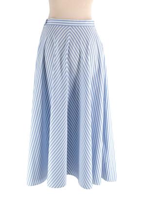 Polo Ralph Lauren Blue Stripe A-line Midi Skirt 5