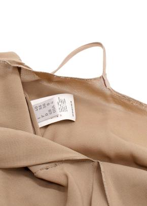 Alberta Ferretti Camel Silk Chiffon Draped Midi Dress 8