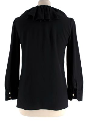Gucci Black Silk Frill Blouse 2