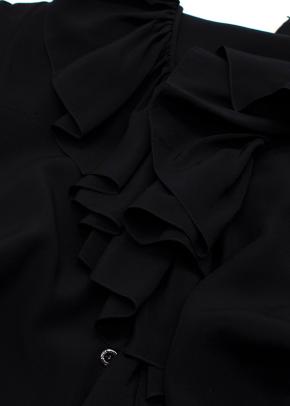 Gucci Black Silk Frill Blouse 3