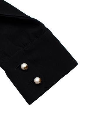Gucci Black Silk Frill Blouse 8