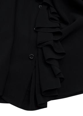 Gucci Black Silk Frill Blouse 5