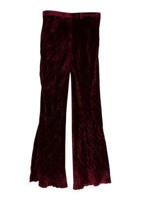 Etro Red Crushed Velvet Trousers 3