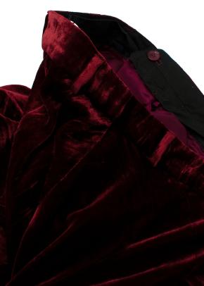 Etro Red Crushed Velvet Trousers 8