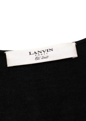 Lanvin Black and Navy Wrap Blouse with Frill Detail 2