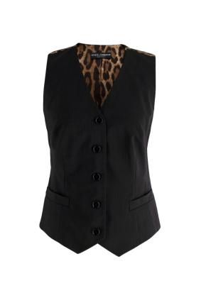 Dolce and Gabanna Leopard Print Back Panel Waistcoat 2