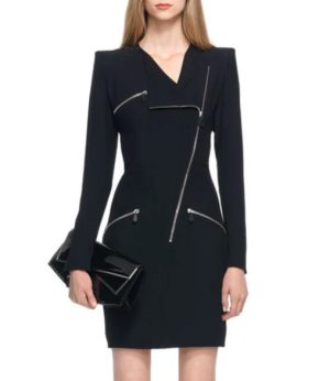 Alexander McQueen Black Dress with Silver Zips 2