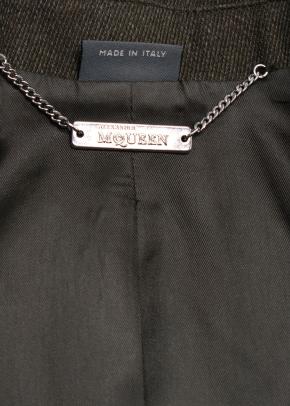 Alexander McQueen Olive Green Blazer with Tails 8