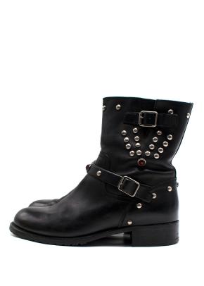 Ralph Lauren Stud Detail Black Ankle Boots 3