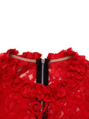 Allen Schwartz Red Lace Floral Midi Dress 2