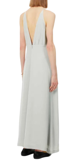 Toteme Plunge-Neck Gathered Silk Maxi Dress 2