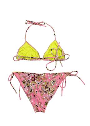 Emilio Pucci Print Pink Multicolour Triangle Bikini Set 7