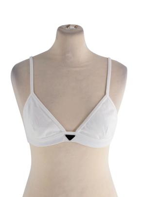 Prada White Cotton Bralette 6