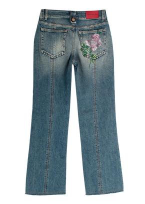 Alessandra Rich Embellished Rose Denim Halterneck Top & Jeans Set 6