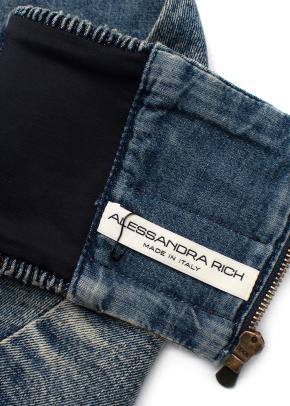 Alessandra Rich Embellished Rose Denim Halterneck Top & Jeans Set 17